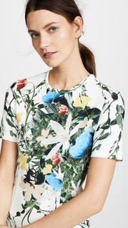 Yigal Azrouel Multi Floral Scuba Body Con Dress