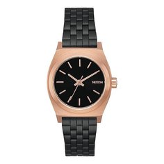 Кварцевые часы женские Nixon Small Time Teller Black/Rose/Black