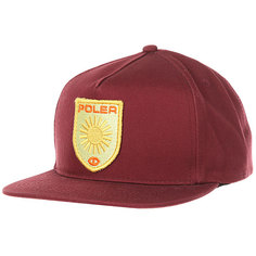 Бейсболка с прямым козырьком Poler Snap Back Patches Sweet Berry Wine