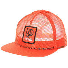 Бейсболка с прямым козырьком Poler Treepee Full Mesh Trucker Burnt Orange