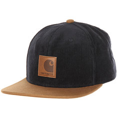 Бейсболка с прямым козырьком Carhartt WIP Gibson Cap Dark Navy / Hamilton Brown
