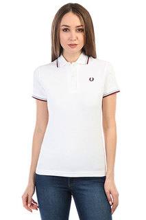 Поло женское Fred Perry Twin Tipped White