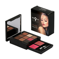 BRONX COLORS Набор для макияжа Nude 9 теней для век + 2 помады + 2 аппликатора, 7,9 г