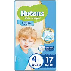 Подгузники Huggies Ultra Comfort 4+ для мальчиков, 10-16 кг, 17 шт.