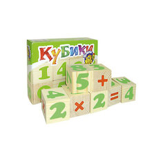 Деревянные кубики Томик "Цифры", 12 шт