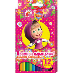 Цветные карандаши, 12 цв., Маша и Медведь Росмэн