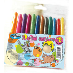 Мелки восковые 12 цветов, выдвижные Centrum