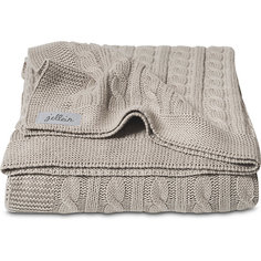 Вязаный плед (косичка) 75х100 см, Jollein, Sand