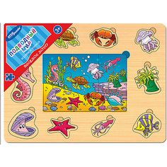 Игра из дерева "Весёлое лото. Подводный мир", Step Puzzle Степ Пазл