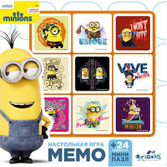 Игра Мемо + Пазл 24 детали "Миньоны", Origami