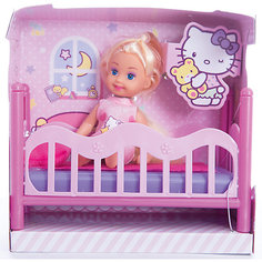 КУКЛА "HELLO KITTY. Машенька" 12 см, твердое тело, с кроваткой. Карапуз