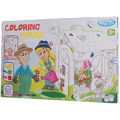 Игровой картонный домик -раскраска, Mochtoys