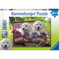 Пазл "Щенки-путешественники" XXL 100 шт Ravensburger