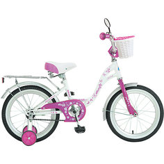 Велосипед BUTTERFLY, бело-розовый, 16 дюймов, Novatrack