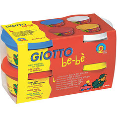 Мягкая паста для моделирования, 4шт х 100 г, красный, синий, белый, желтый. Giotto Bebe