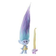 Игровой набор Trolls "Тролли с супер длинными волосами", голубой тролль Hasbro