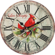 Часы настенные "Красный кардинал", диаметр 34 см Белоснежка