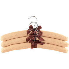 Вешалки 3 шт. 38*3,2*13,8 см. "Бежевые с коричневым бантиком", EL Casa