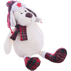 Мягкая игрушка TEDDY "Собака в ушанке с шарфом", 24 см