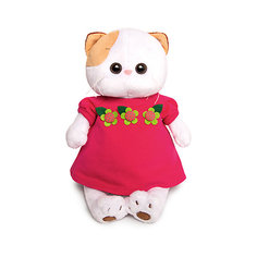 Мягкая игрушка Budi Basa Кошечка Ли-Ли в малиновом платье с цветочками, 24 см