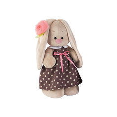 Мягкая игрушка Budi Basa Зайка Ми в кофейном платье и цветком на ушке, 25 см