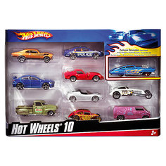 Набор из 10 машинок, металл, Hot Wheels Mattel
