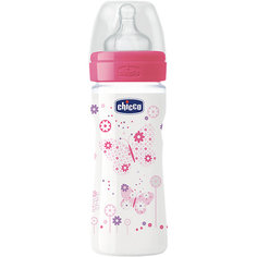 Бутылочка Well-Being Girl 2мес.+, сил.соска средн.поток, РР, 250мл., CHICCO