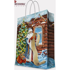 Подарочный пакет "Дед Мороз со списком" 17,8*22,9*9,8 см Magic Time