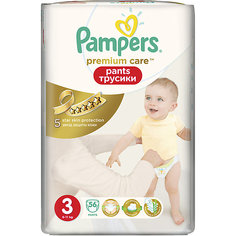 Трусики Pampers Premium Care Pants, 6-11кг, размер 3, 56 шт., Pampers