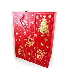 Новогодний сувенир - сумочка, из бумаги, 26*33*13,6 см, 10 штук в полибеге Mag2000