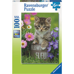 Пазл "Котёнок и цветы" XXL 100 шт Ravensburger