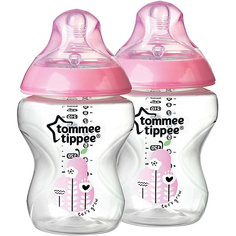 Бутылочки для кормления Tommee Tippee "Closer To Nature" с антиколиковым клапаном 2 шт., 260 мл, розовые