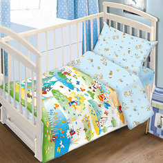 Детское постельное белье 3 предмета Baby Nice, "Сказки" Семеро козлят, голубой