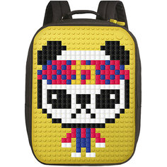 Пиксельный рюкзак большой (ортопедическая спинка) Upixel «Canvas classic pixel Backpack», желтый