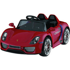 1toy машина аккум. Порше, р-р 120х62.5х49см, МР3, регул.громк.,муз.,свет,2 скор.,амортиз.,бат.2х6В/4Ач,мотор 2х30Вт, р/у, EVA ко