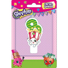 Свеча-цифра 8, 8 см, Shopkins Росмэн