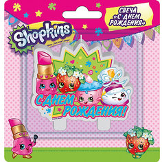 Свеча "С днем рождения", Shopkins Росмэн