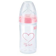 Бутылочка First Choice New Classic из ПП 150 мл + сил.соска  FC+ М р-р1, NUK, розовый