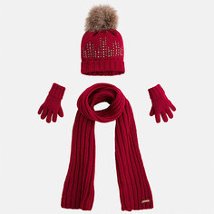 Комплект: шапка, шарф и перчатки Mayoral для девочки