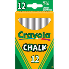 Неосыпающиеся белые мелки, 12 шт., Crayola