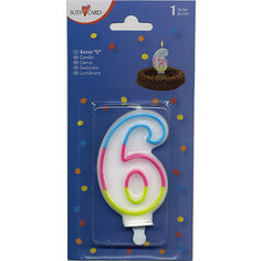Свеча-цифра "6", 1 шт. Susy Card