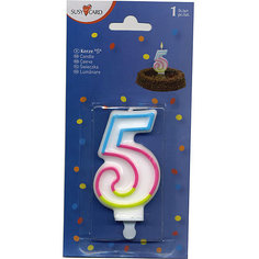 Свеча-цифра "5", 1 шт. Susy Card