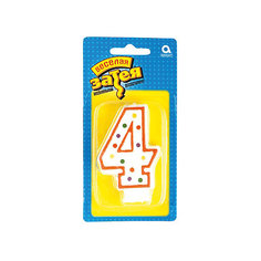 Свеча для торта Веселая затея "Цифра 4", 7,6 см