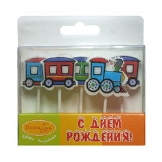 Свечи для торта Патибум "Паровозик" 7 см., 5 шт.