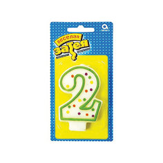 Свеча для торта Веселая затея "Цифра 2", 7,6 см