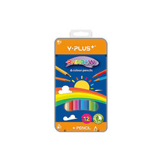Набор цветных карандашей Y-Plus RAINBOW, 12 цв.