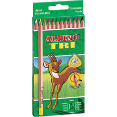 Цветные трехгранные карандаши TRI, 12 цв. Alpino