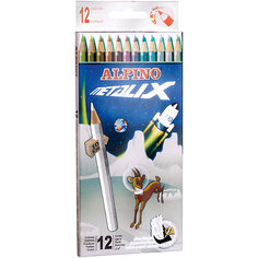 Цветные шестигранные карандаши METALIX (с металлизированным эффектом цвета), 12 цв. Alpino