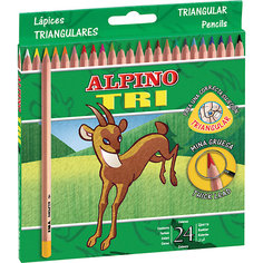 Цветные трехгранные карандаши TRI, 24 цв. Alpino
