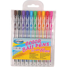 Набор 10 цветных шариковых ручек 0,7 мм Centrum